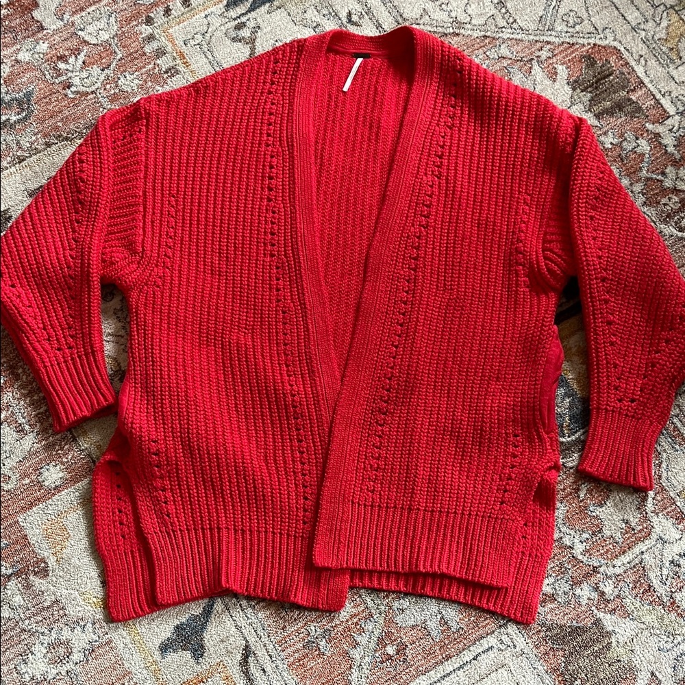 Free People Nightingale Red Women's Cardigan